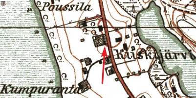 Почта Уусикиркко-Кирккоярви  №84с на карте 1930-х